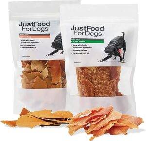 JustFoodForDogs Fresh Dog Treats Variety Pack - Chicken Breast 5 Oz & Salmon 5 Oz- Whole Food Treat Snacks for Puppies & Adults - No Preservatives, No Hormones Added, Lean, High Protein, USA Made