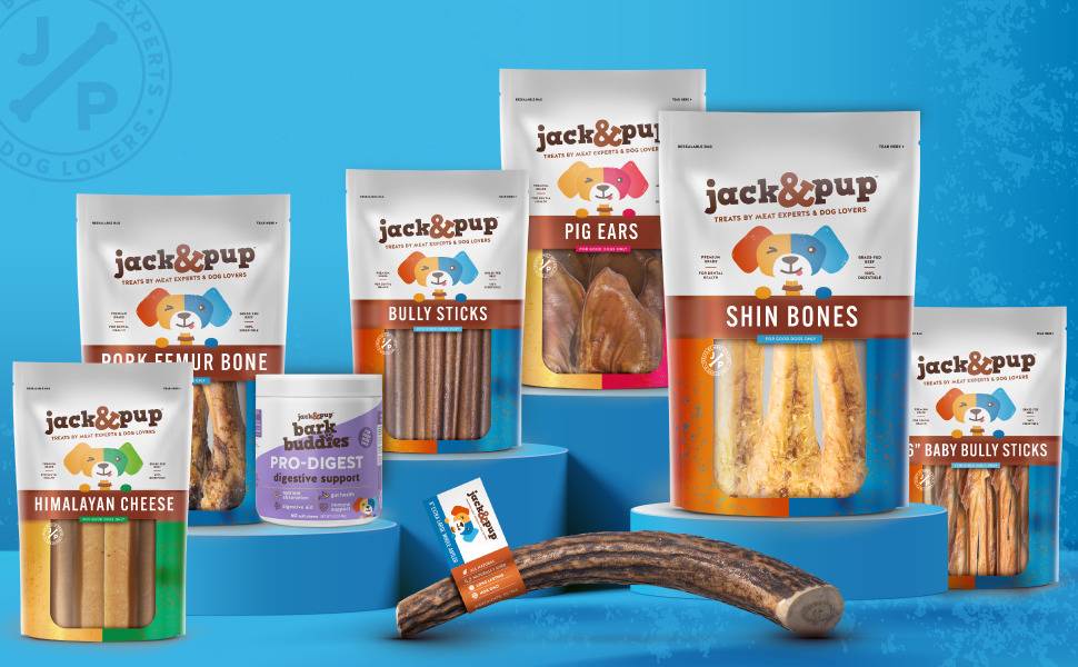 Jack and Pup premium treats Jack&Pup Dog Jerky Treats (2lb) Premium Grade Pork Jerky Dog Treats - All Natural Gourmet Jerky Dog Chew Sticks - Organic Puppy Teething Treat - Dental Chews for Dogs (2lb Bag)